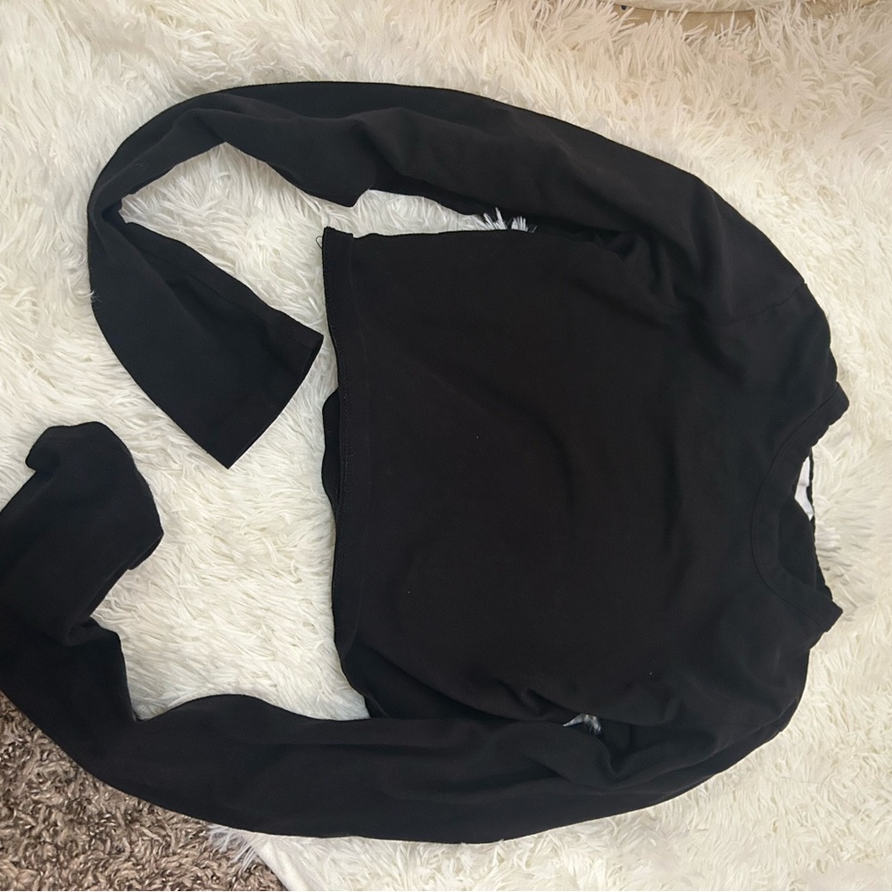 Black cotton on crop top long sleeve